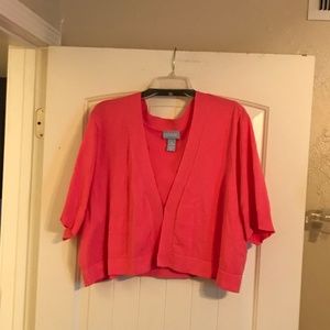 Catherine's Coral/Pink Cropped Shrug, 26/28